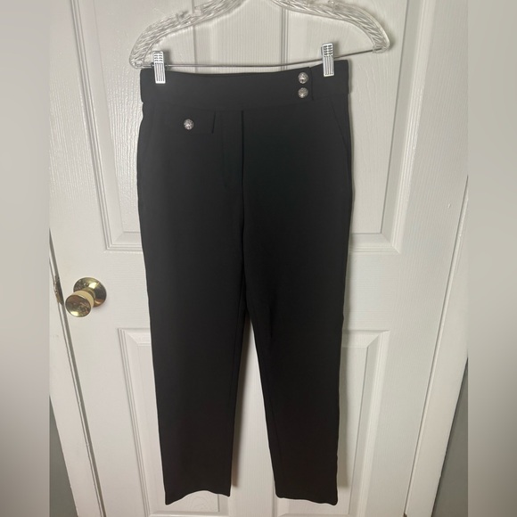 Veronica Beard Renzo Slim-Leg Pant in Black Silver 2 - Picture 2 of 7